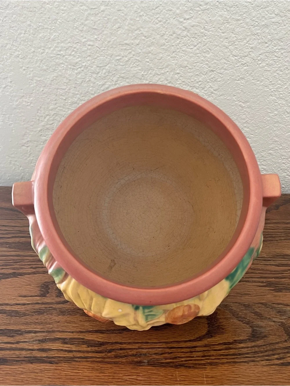 Vintage Roseville Art Pottery Peony Jardiniere Vase #661-6 – Double Handled USA